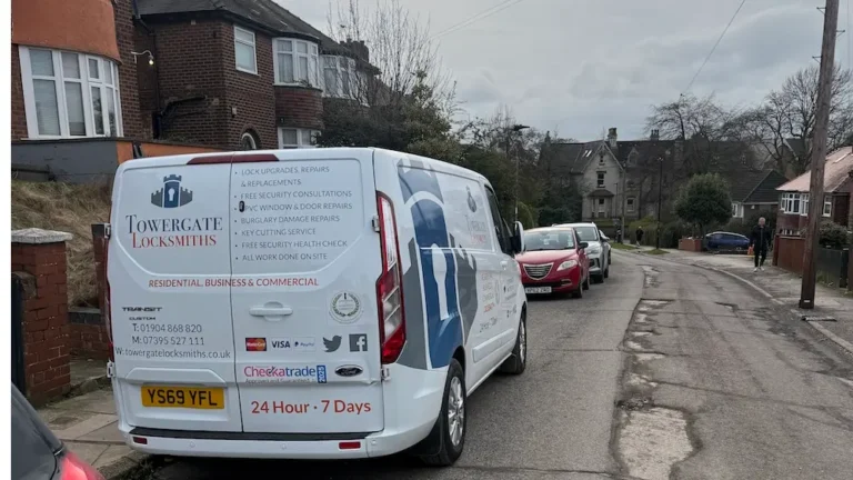 Towergate Locksmiths branded van parked in Holgate York YO24 showing local locksmith service